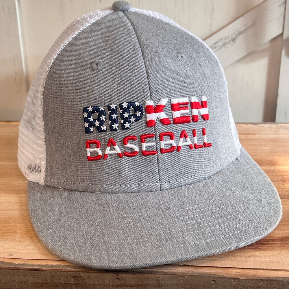 Ripken Baseball Trucker Hat Special Edition 4th of July SnapBack American Flag